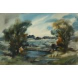 Φ Adrian Hill (1895-1977)Autumn landscapeSigned Adrian Hill (lower left)Watercolour and pastel and