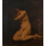 Circle of Thomas Benjamin Kennington Female nude kneeling in a grottoOil on canvas43.6 x 39.