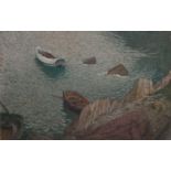 Φ Maxwell Ashby Armfield RWS (1881-1972) Coastal landscape with fishing boatsOil on canvas laid on