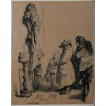 Φ Eric Kennington RA (1888-1960)Study of Russians standing before the crossSigned E KENNINGTON (