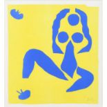 Φ Henri Matisse (French 1869-1954)Nu Bleu sur Fond JauneColour lithograph, created and editioned