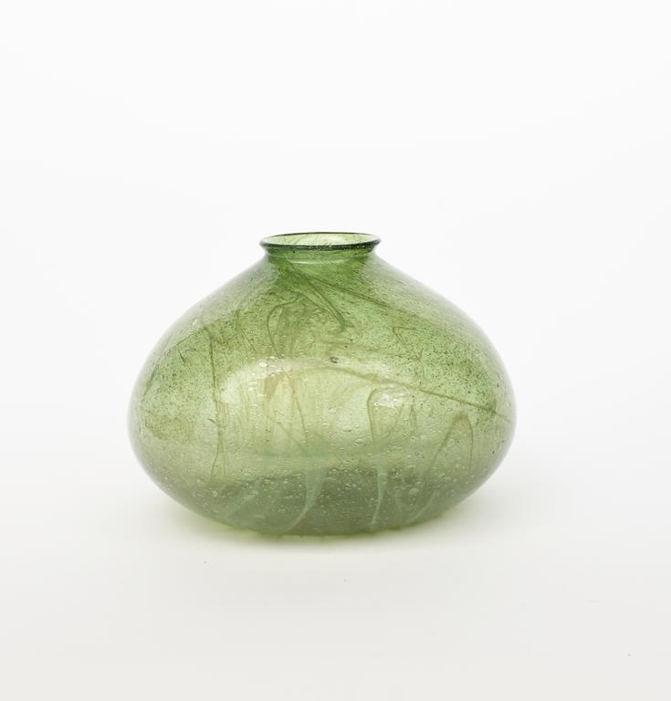 A James Couper Clutha glass vase the design attributed to George Walton, compressed, ovoid form with