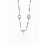 A silver necklace in the manner of Newlyn Industrial Classes, silver wirework links with Celtic knot