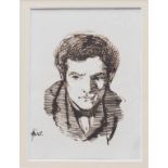 Arthur Joseph Gaskin (1862-1928) Portrait of the Artist's Brother, 1885 pen on paper, framed