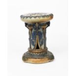 A Martin Brothers salt-glaze stoneware garden seat by Robert Wallace Martin, the foot and body