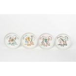 A set of four Richard Ginori Le Quattro Stagioni plates designed by Gio Ponti, decorated with