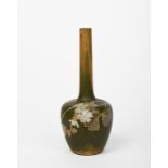 An Art Nouveau Clement Massier Golfe Juan solifleur vase, ovoid with tall cylindrical neck,