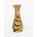 A Martin Brothers stoneware vase, tapering cylindrical form with flaring rim, painted with a