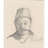 Arthur Joseph Gaskin (1862-1928)Portrait of Louis Fairfax Muckley, 1885pencil on paper, framedsigned