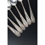Sir Hubert Von Herkomer RA (1849-1914) a set of six Elkington & Co large silver spoons, the stems