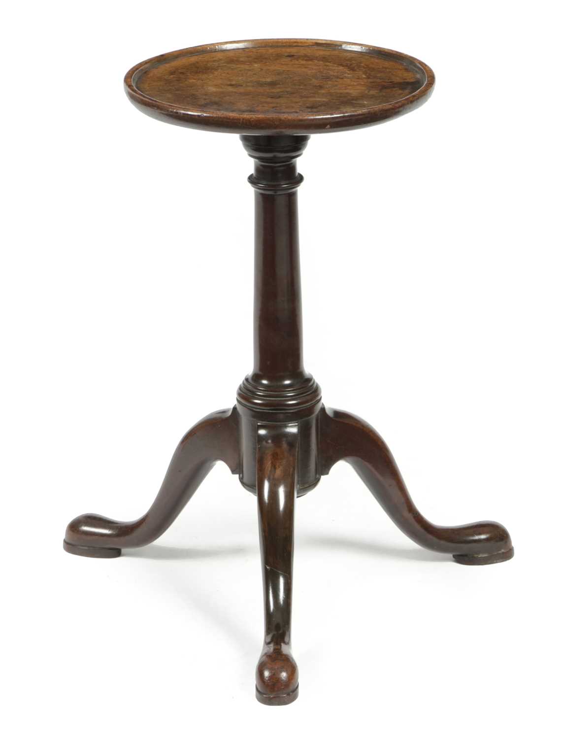 A GEORGE II MAHOGANY KETTLE STANDC.1740, TOP AND BASE POSSIBLY ASSOCIATED with a dished circular
