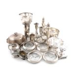 A mixed lot of American and foreign silver items,various dates and makers,comprising: a small bowl