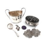 λA mixed lot of silver items,various dates and makers,comprising: a silver and tortoiseshell