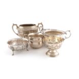 A mixed lot of silver items,various dates and makers,comprising: a two-handled sugar bowl, London