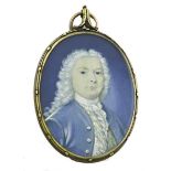 λ English School Early 18th Century Portrait miniature of a gentleman, traditionally identified as a