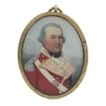 λ Circle of Frederick Buck Portrait miniature of James McCumming in uniform Oval, in a gilt metal