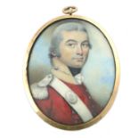 λ English School c.1800 Portrait miniature of John McCumming in uniform Oval, in a gilt metal frame,