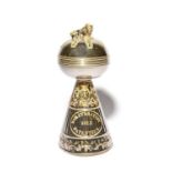 An unusual Bailey & Batkin silver lustre 'perdifume' or gas consumer, c.1825, moulded with the Royal