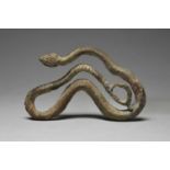 A cast bronze snake possibly Roman 16cm long.