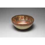 A Nicoya bowl Costa Rica, circa 1000 - 1200 AD pottery, the interior with a polychrome decorated