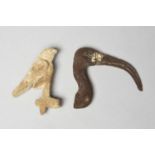 An Egyptian wood Horus falcon mount Late Period, circa 664 - 332 BC with remains of gesso and