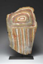 An Inca Chucu stone tablet Peru, circa 900 - 1400 AD decorated concentric lines above vertical lines