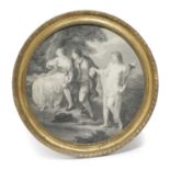 THREE GEORGE III SEPIA STIPPLE ENGRAVINGS AFTER THOMAS WATSON AND OTHERS, C.1800 including: two lady