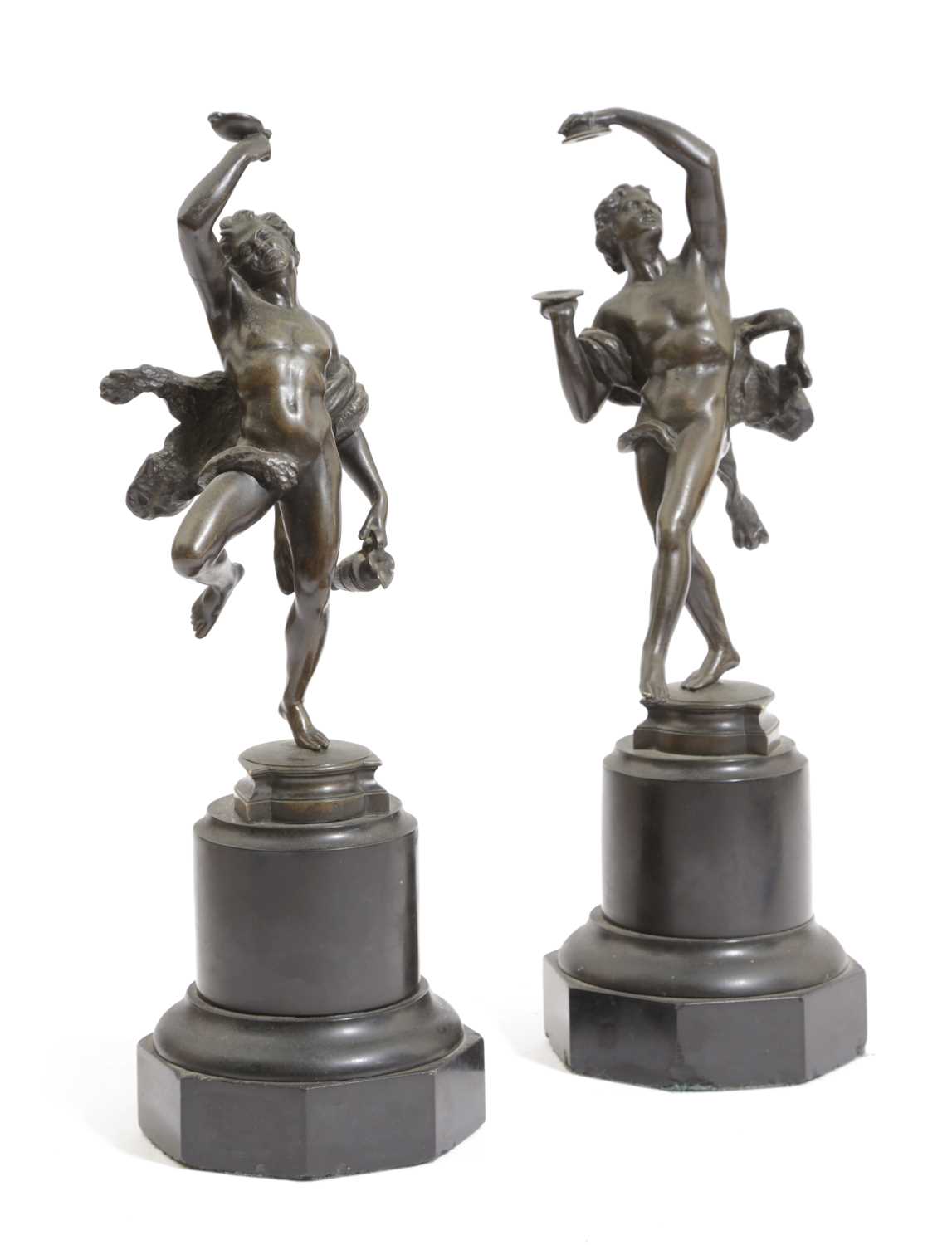 A PAIR OF FRENCH BRONZE GRAND TOUR FIGURES OF SATYRS AFTER THE ANTIQUE, 19TH CENTURY each modelled