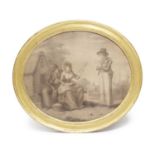 THREE GEORGE III SEPIA STIPPLE ENGRAVINGS IN THE MANNER OF BARTOLOZZI, C.1800 including; 'Love and