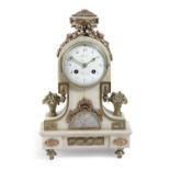 A FRENCH MARBLE AND GILT METAL MOUNTED MANTEL CLOCK EARLY 19TH CENTURY the brass eight day