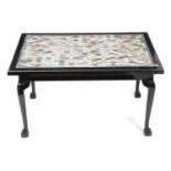 A SPECIMEN MARBLE CENTRE TABLE IN GRAND TOUR STYLE, 20TH CENTURY the rectangular top with a