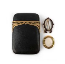 Two picture frames and an Art Nouveau leather case, late 19th/early 20th century, comprising: an