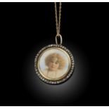 A late Victorian sentimental diamond pendant, each side with a circular locket compartment