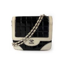Chanel, A vintage square flap crossbody 2002-2003 Silver tone hardware 23cm wide, 20.5cm high,