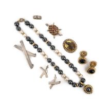 A group of jewellery, including a Tiffany & Co. demi-parure, comprising: a hematite, cultured pearl,