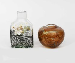 Peter Layton (born 1937) and Norman Clarke an ovoid glass vase, surface decorated with lustre, a
