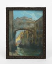 Charles E Thomas ARBSA (1883-1981) Bridge of Sighs, Venice, 1911 pastel on card, framed, another