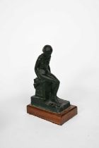 Charles E Thomas ARBSA (1883-1981) Seated woman athlete, a plaster maquette of a seated naked