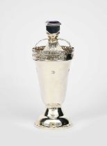 A Royal commemorative silver and amethyst Elizabeth II Coronation cup and cover by Charles Thomas,
