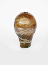 Φ Samuel J Herman (1936-2020) a large glass vase, dated 1978 blown, swollen form streaked green