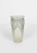 'Ceylan' No.905 a Lalique opalescent glass vase designed by Rene Lalique, wheel-cut R Lalique, chips