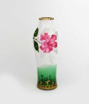 A Harrach cameo glass vase, shouldered, swollen cylindrical form, clear glass cameo decorated with a