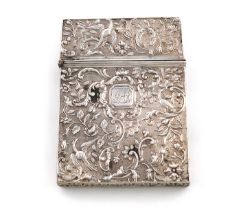 An early-Victorian silver card case, by Joseph Willmore, Birmingham 1839, rectangular form, with