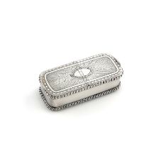 A George III silver double snuff box, by Matthew Linwood, Birmingham 1812, rounded rectangular form,