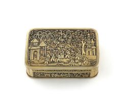 An early-19th century Chinese Export silver-gilt snuff box, with the WE, WF, WC mark, Canton circa