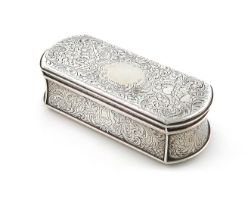 A Victorian silver snuff box, by Rawlings and Summers, London 1844, rounded rectangular form,