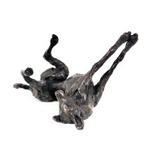 Laura Pentreath (b.1966) Stretching Lurcher Signed with initials LP (to rear) Bronze, from an