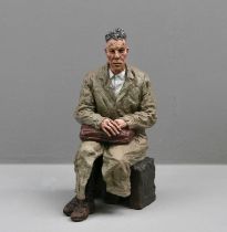 † Sean Henry (b.1965) Man Waiting 2022 Signed with initials and numbered SH 3/9 (to underside of