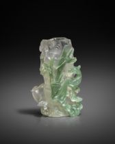 A FINE CHINESE ROCK CRYSTAL 'PHOENIX' GROUP 18TH/19TH CENTURY Carved in pale translucent stone as