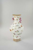 A RARE CHINESE QUATRE-LOBED ‘BUTTERFLIES AND FLOWERS’ VASE SIX CHARACTER QIANLONG MARK AND OF THE